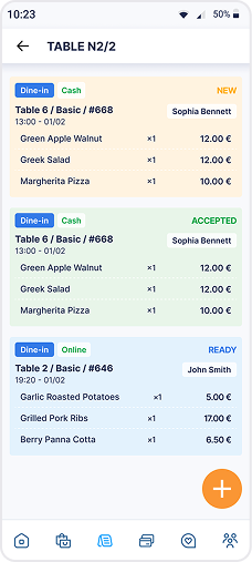 App Waiter interface example 3